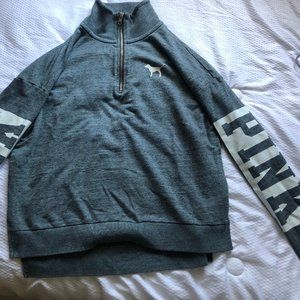 Grey PINK quarter zip
